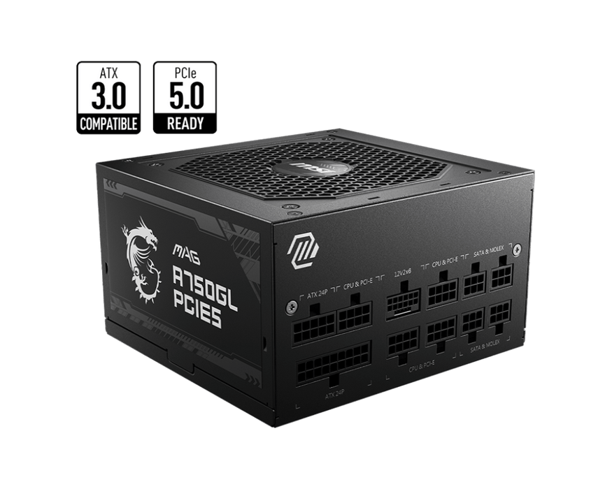 750W MSI MAG A750GL PCIE5 ATX 3.0 Gold Modular PSU