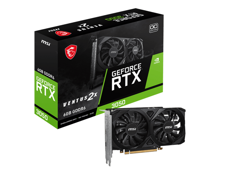 6GB MSI RTX 3050 Ventus 2X 6G OC Graphics Card