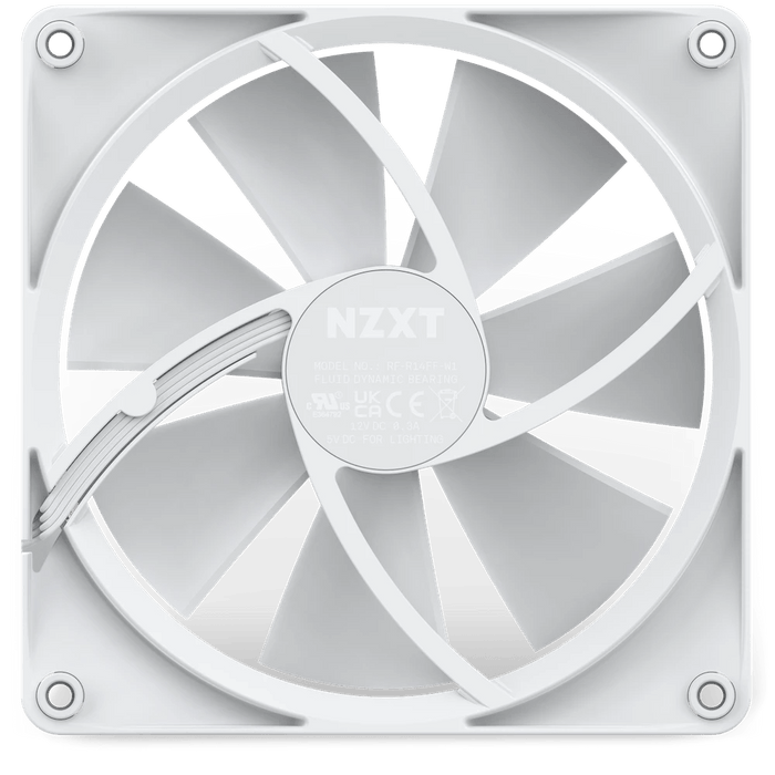 NZXT F140 RGB White 140mm PWM Fan