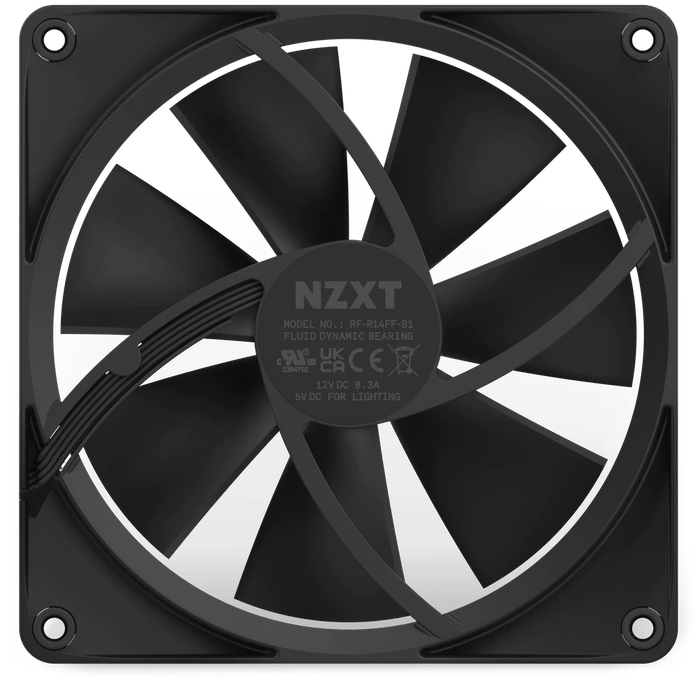 NZXT F140 RGB Black 140mm PWM Fan