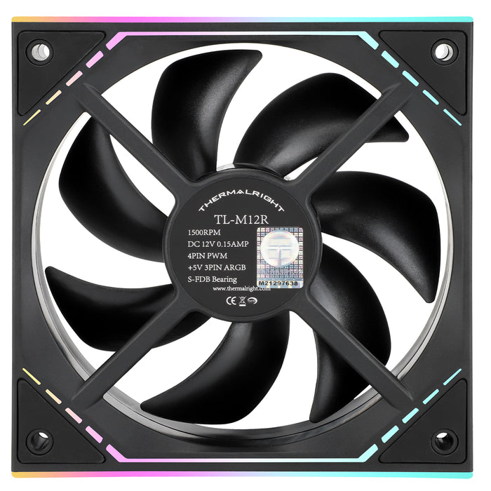 Thermalright TL-M12R Black A-RGB Reverse 120mm PWM Fan