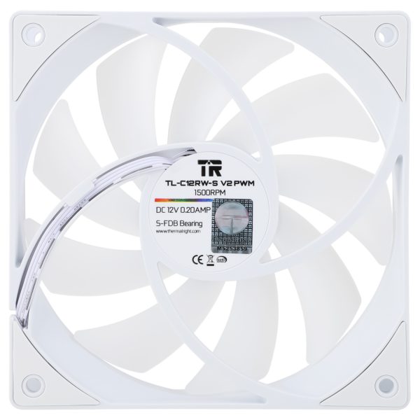 Thermalright TL-C12RW-S V2 White A-RGB Reverse 120mm PWM Fan