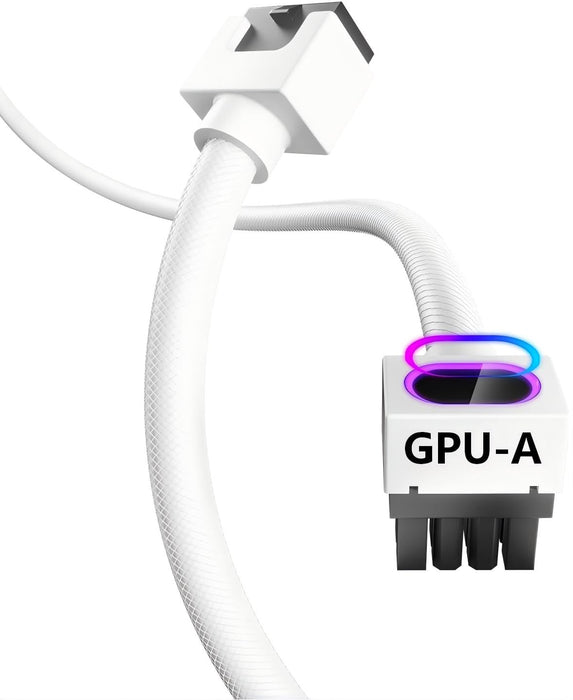Asiahorse Hydrus 8 Pin PCIE White ARGB GPU Extension Cable
