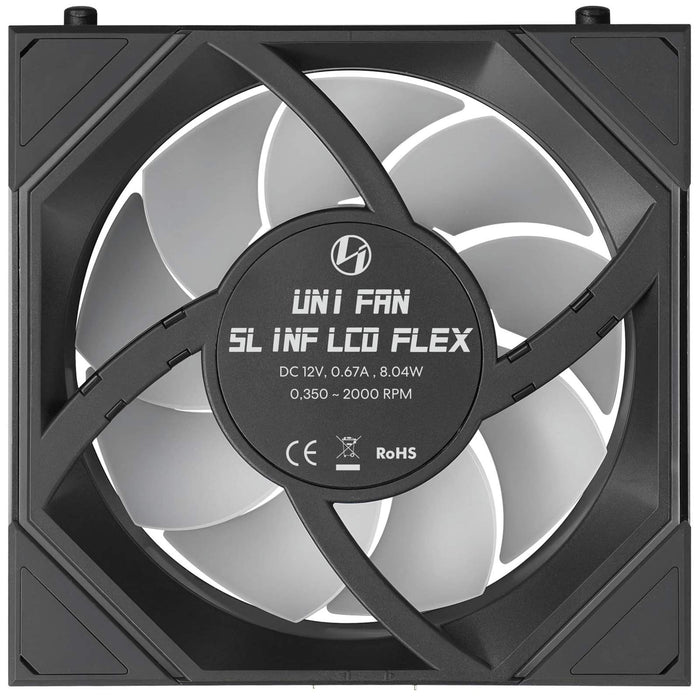 Lian Li UNI FAN SLINF LCD FLEX Reverse 120mm Triple Fan Pack - Black
