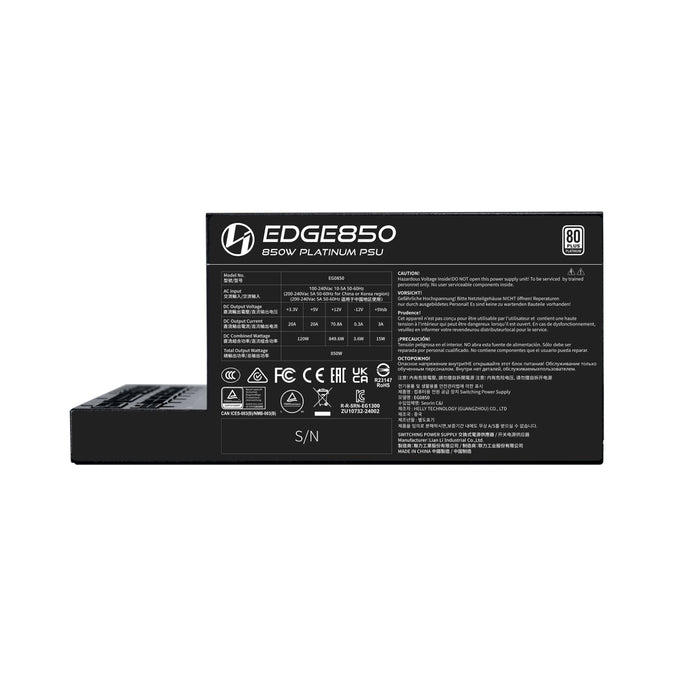 850W Lian Li Edge ATX 3.1 Platinum Modular PSU Black