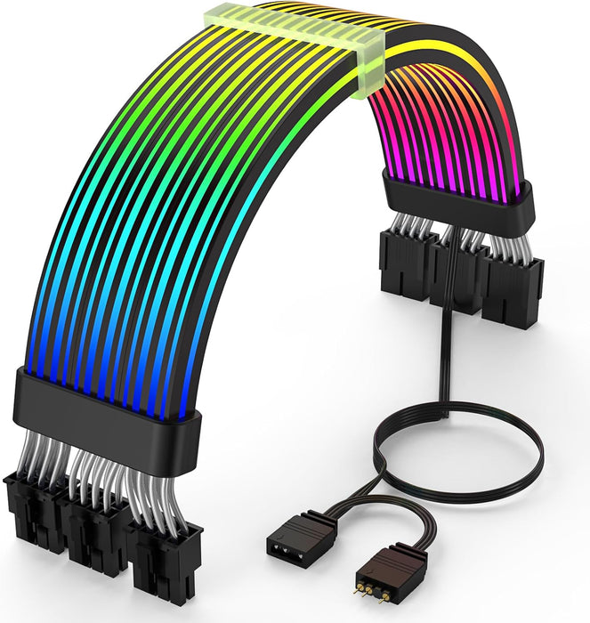 Asiahorse 3 x 8 Pin PCIE Black ARGB GPU Extension Cable
