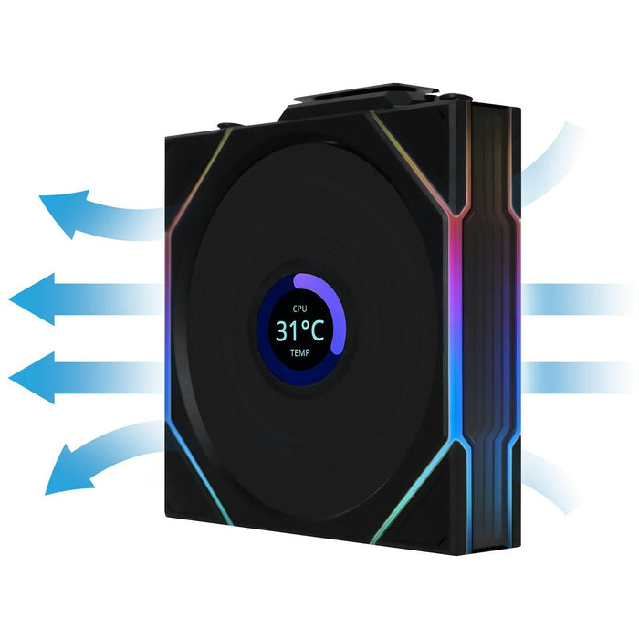 Lian-Li UNI FAN TL120 LCD Wireless Reverse ARGB Black 120mm Triple Pack