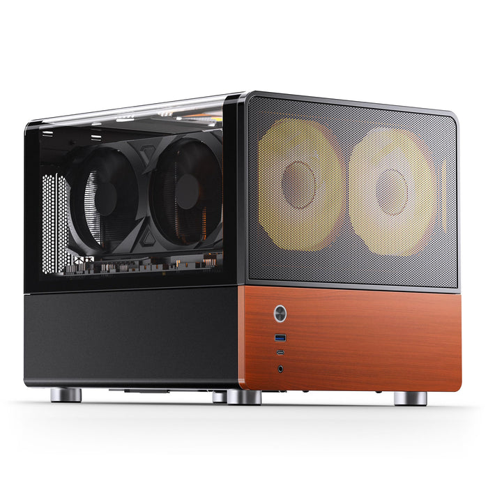 Jonsbo V12 Black TG Wood Micro-ATX PC Case