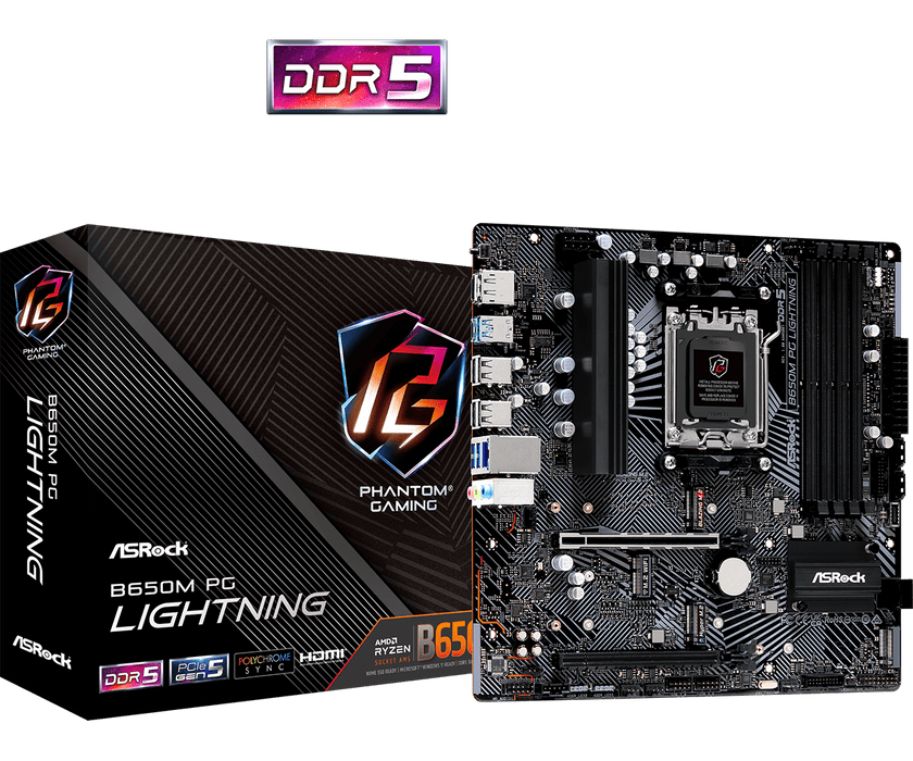 ASRock B650M PG Lightning mATX AM5 Motherboard