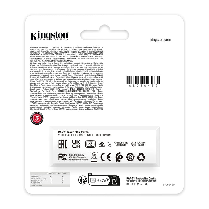64GB USB3.2 KINGSTON DATATRAVELER EXODIA FLASH DRIVE