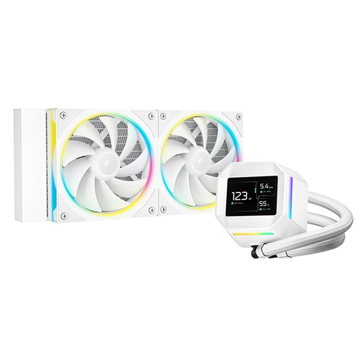 DeepCool LM240 IPS Display 240mm AIO White Liquid Cooler