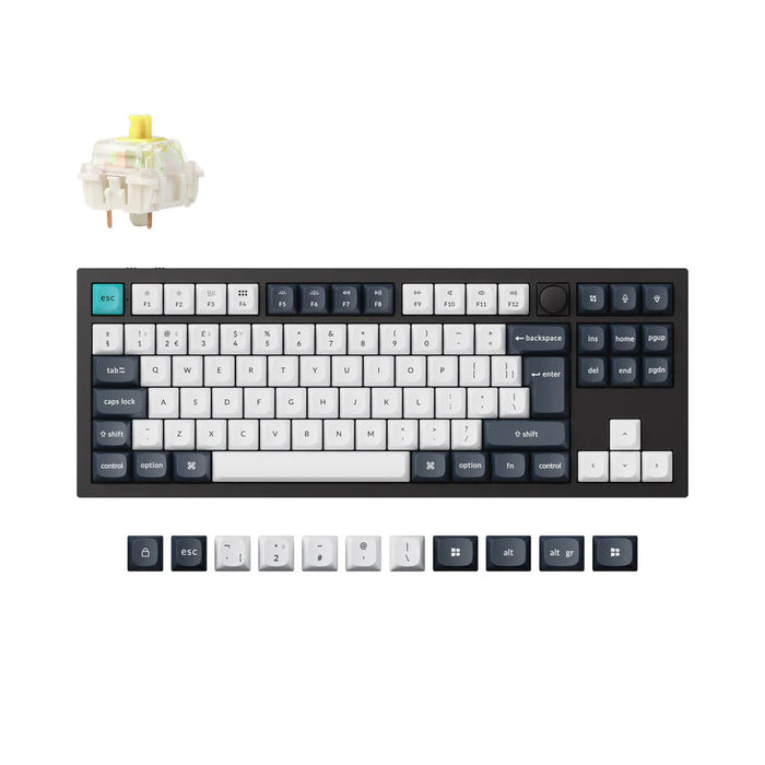 Keychron Q3 Max Black RGB TKL ISO UK Gateron Jupiter Banana