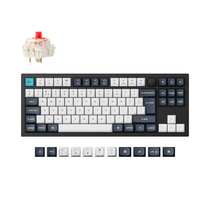 Keychron Q3 Max Black RGB TKL ISO UK Gateron Jupiter Red