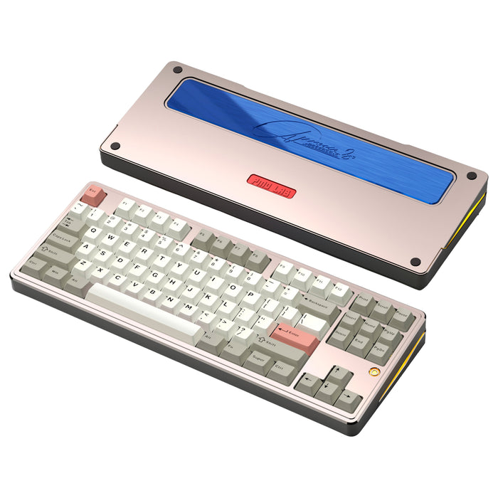 WOBKEY PMOKEY Aurora 80 CNC Aluminium Tri-Mode TKL Mechanical Keyboard - Pro ANSI - Warm Silver (PA80WSil)