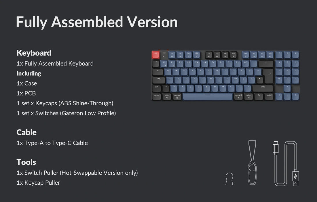 Keychron K13 Pro RGB 80% ISO UK Hot-Swap Low Profile Gateron Red