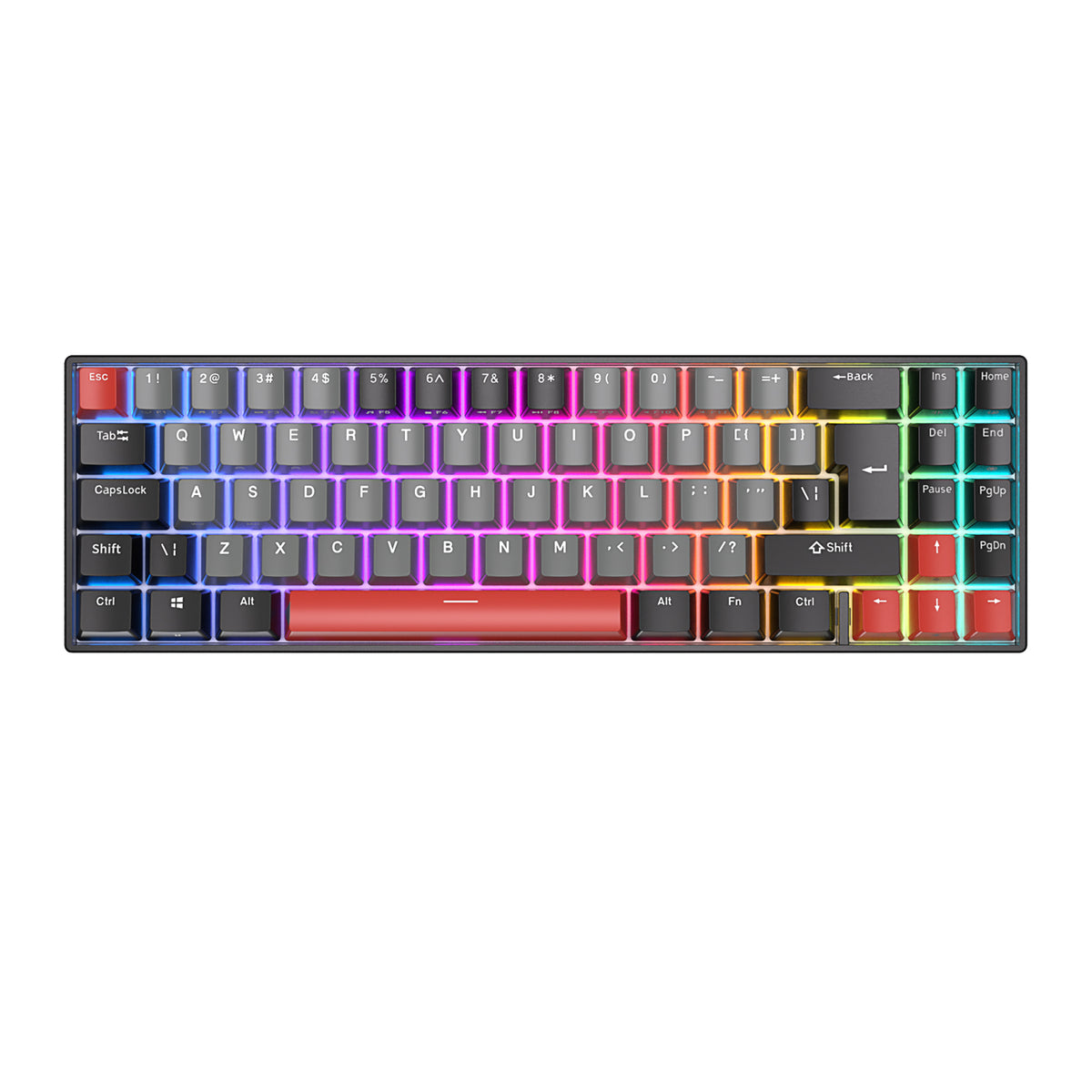 Royal Kludge RK71 Black/Red RGB 70% ISO Wireless Mechanical Keyboard ...