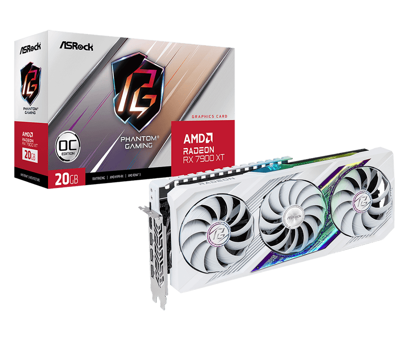 ASRock RX 7900 XT Phantom Gaming White OC 20GB Graphics Card