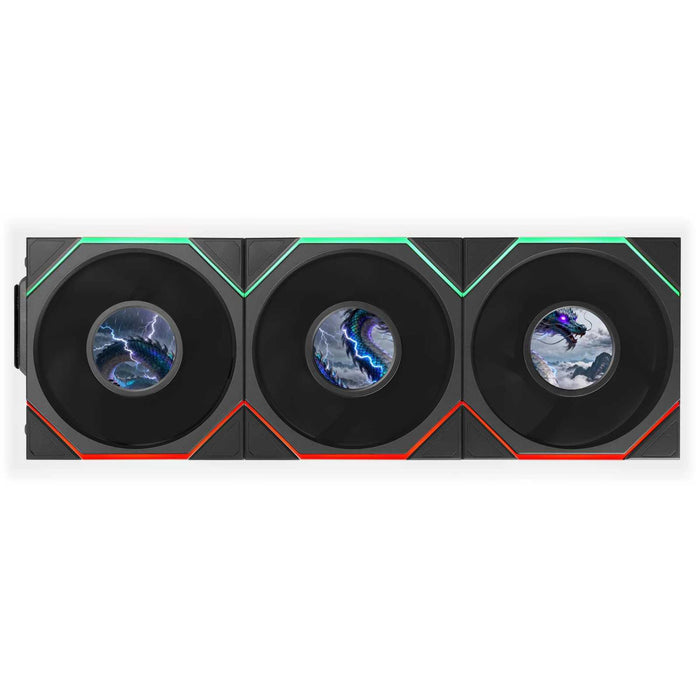 Lian Li UNI FAN TL LCD FLEX Reverse 120mm Triple Fan Pack - Black