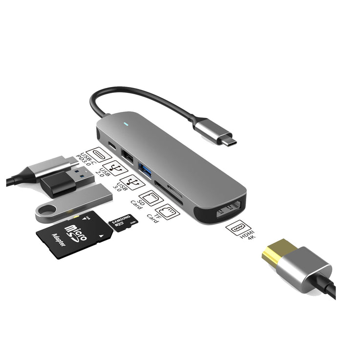 Prevo C605A 6 in 1 USB Type-C Docking Hub