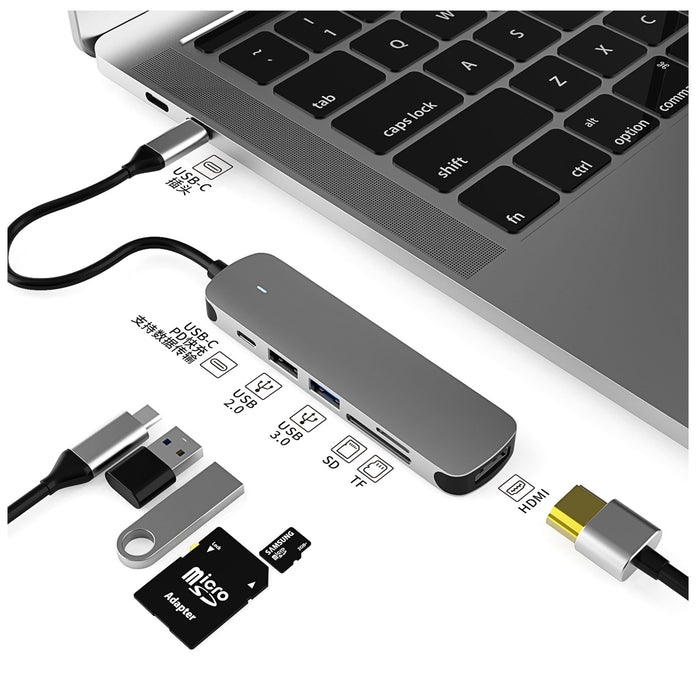Prevo C605A 6 in 1 USB Type-C Docking Hub
