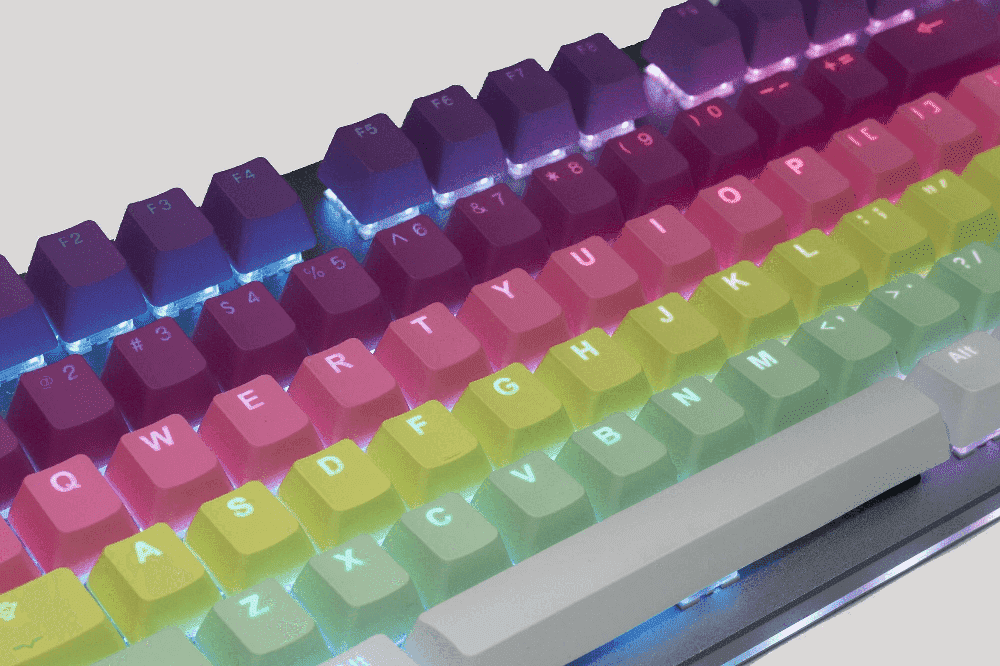 TAI-HAO PBT DOUBLE SHOT BACKLIT RAINBOW SHERBERT KEYCAPS