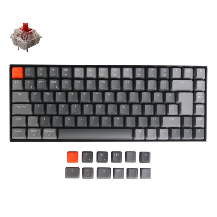 Keychron K2v2 White LED 75% ISO UK Linear Gateron Red