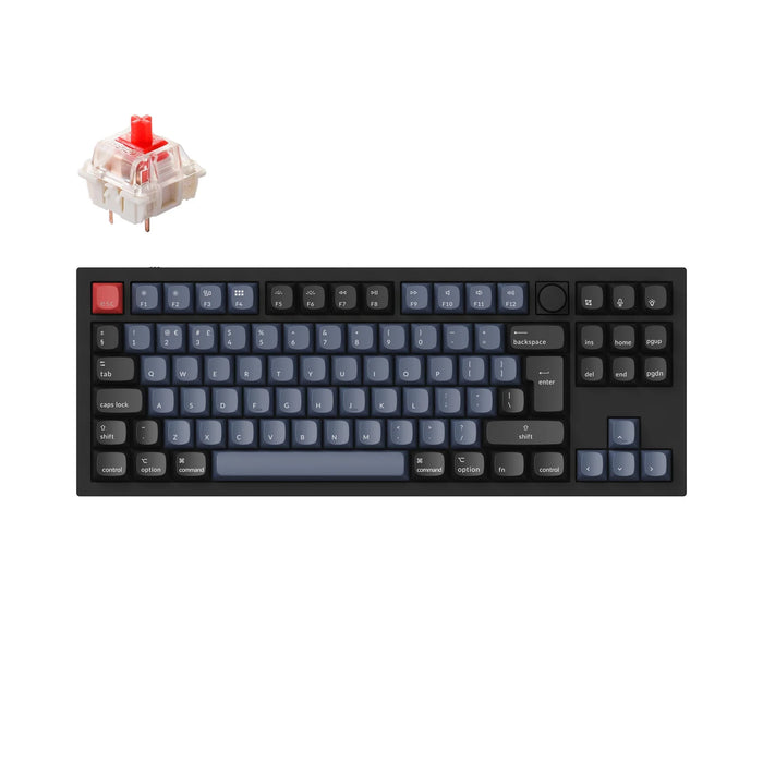 Keychron Q3 Knob QMK Carbon Black RGB TKL ISO UK Gateron Red