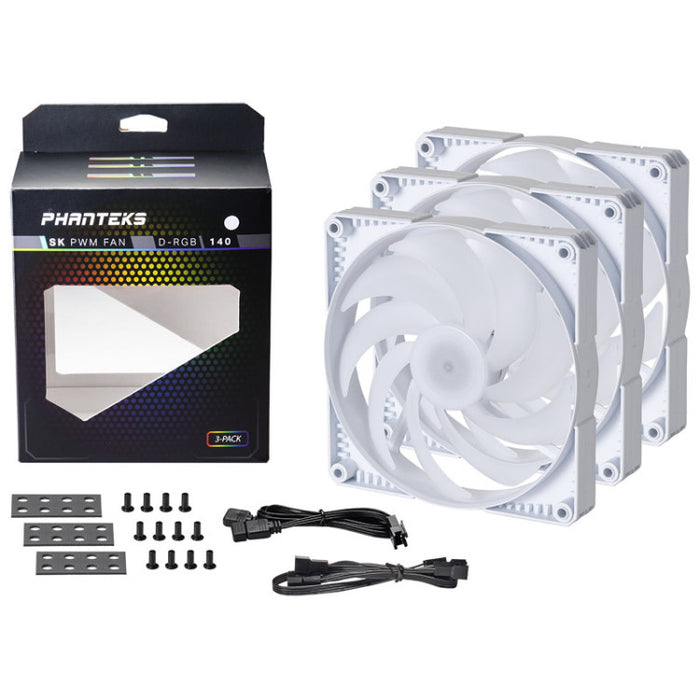 Phanteks SK140 White ARGB 140mm PWM Fan Triple Pack