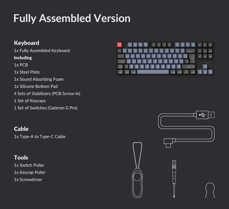 Keychron K8 Pro Plastic RGB TKL ISO UK Clicky Gateron Blue