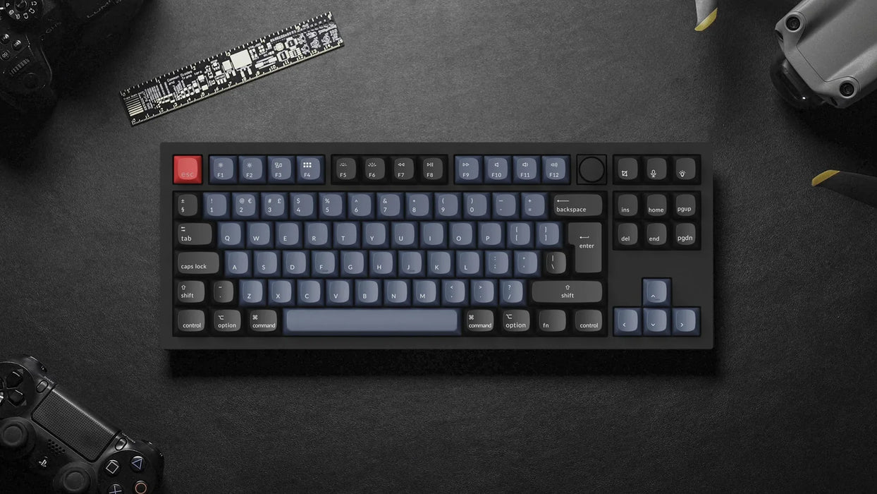 Keychron Q3 Knob QMK Carbon Black RGB TKL ISO UK Gateron Red